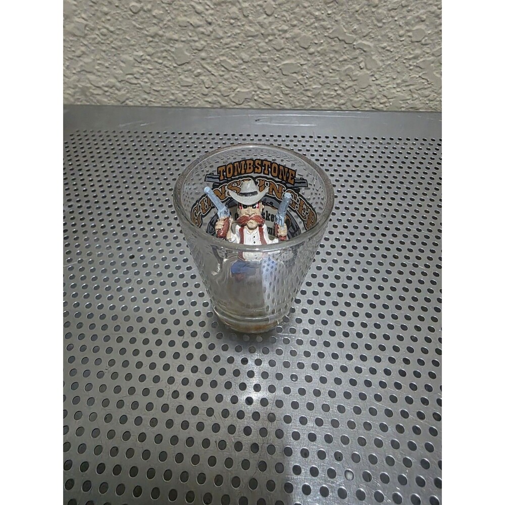 Tombstone Gunslinger Figure Shot Glass Souvenir